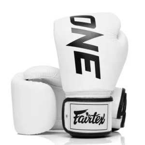 one boxing gloves fairtex white